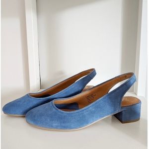 Anthropologie Seychelles Blue Slingback Heels